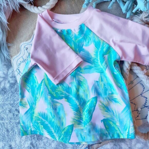 NWT Floatimini pink & blue 2 piece rashguard set - Picture 6 of 13